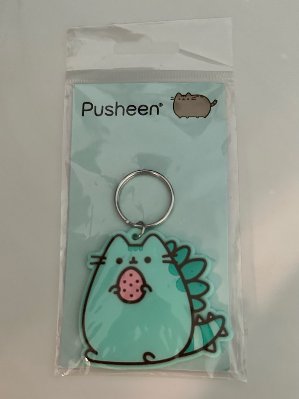 Pusheen Mint Green Pusheenosaurus Dinosaur Costume Keyring Keychain